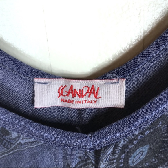 Scandal Italy Blue Flowy Silk Dress - Picture 14 of 15